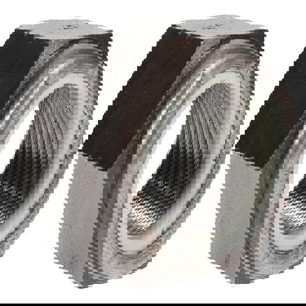 Hex Lock Nut: Insert Lock, Nylon Insert, 1-1/2-12, Grade 8 Steel, Bright/Uncoated Finish