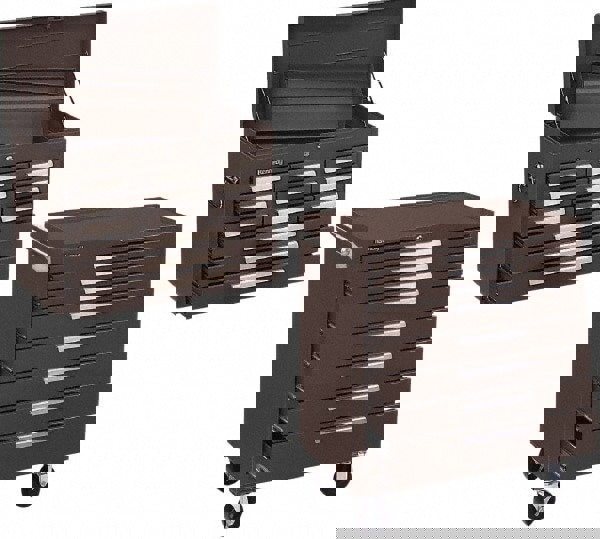 2 Piece, Brown Steel Chest/Roller Cabinet Combo