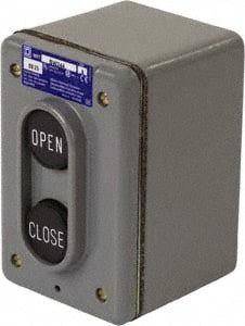 Push-Button Control Station: Momentary, NO, Close & Open