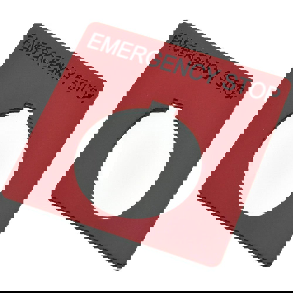 Square, Plastic Legend Plate - Emergency Stop