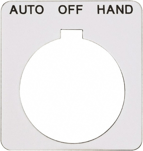 Square, Plastic Legend Plate - Auto-Off-Hand