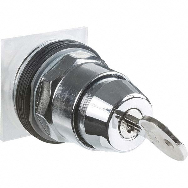 Selector Switch: 2 Positions, Maintained (MA), 600V, 10 Amp, Black Knob & Push Button