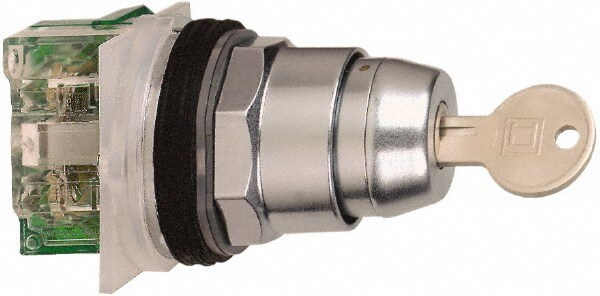 Selector Switch Only: 2 Positions, Maintained (MA), 600Vac, 10 Amp, Black Key