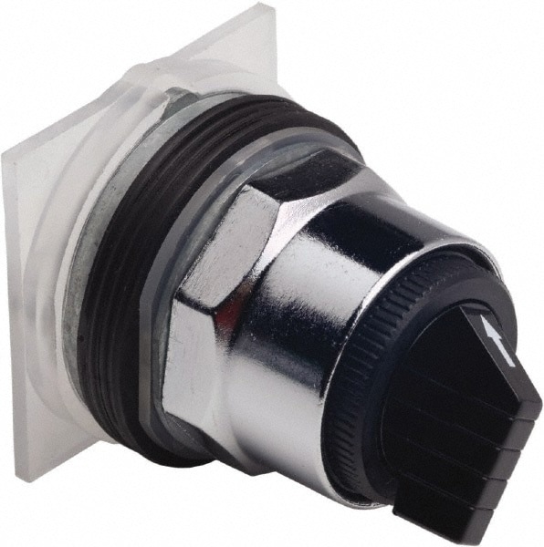 Selector Switch Only: 2 Positions, Momentary (MO), 600V, Black Knob & Push Button