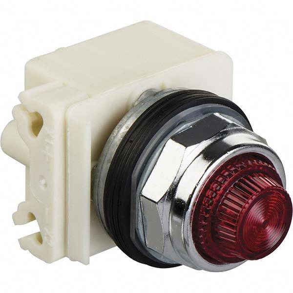 120 VAC Red Lens LED Pilot Light