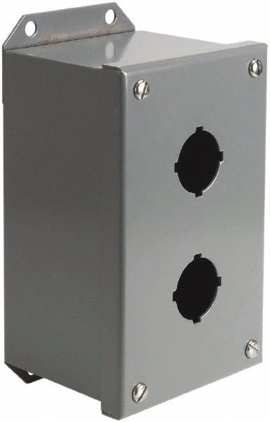 2 Hole, 30mm Hole Diameter, Steel Pushbutton Switch Enclosure