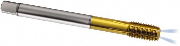 Thread Forming Tap: M8x1.00 Metric Fine, 6HX Class of Fit, Modified Bottoming, Powdered Metal High Speed Steel, TiN Coated