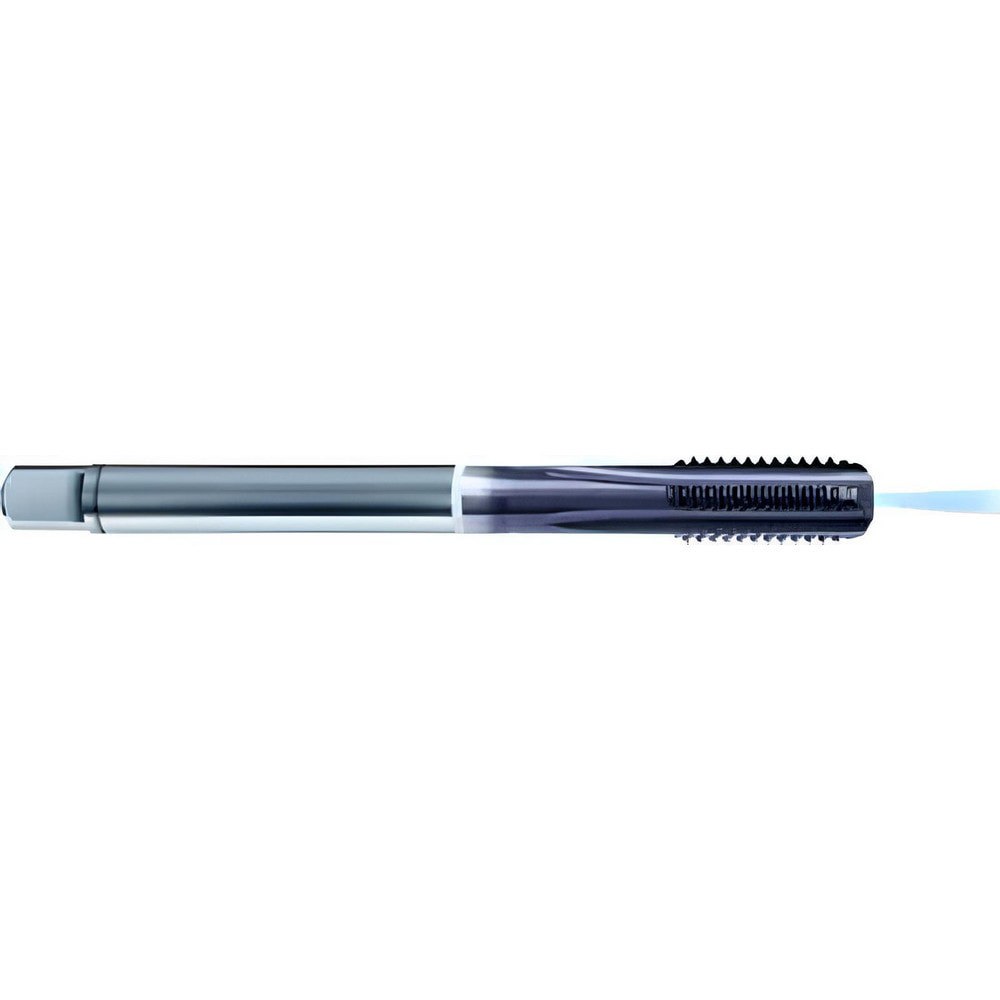 Straight Flute Tap: M12x1 Metric Fine, 4 Flute, Modified Bottoming Chamfer, 6HX Class of Fit, Cobalt, TiAlN Finish