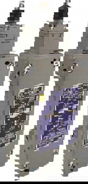 General Purpose Limit Switch: DPDT, 2NC/2NO, Plunger, Top