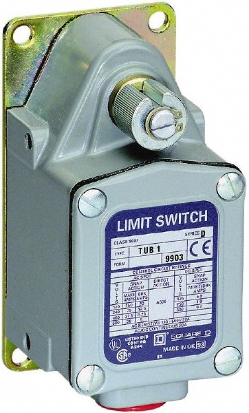 General Purpose Limit Switch: SPDT, NC, Rotary Head, Side
