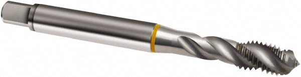 Spiral Flute Tap: #8-32, UNC, 3 Flute, Modified Bottoming, 2B Class of Fit, Cobalt, Bright/Uncoated