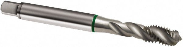 Spiral Flute Tap: M2.3 x 0.40, Metric, 3 Flute, Modified Bottoming, 6H Class of Fit, Cobalt, Bright/Uncoated