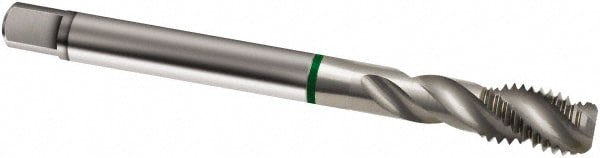Spiral Flute Tap: M6 x 1.00, Metric, 3 Flute, Modified Bottoming, 6H Class of Fit, Cobalt, Bright/Uncoated