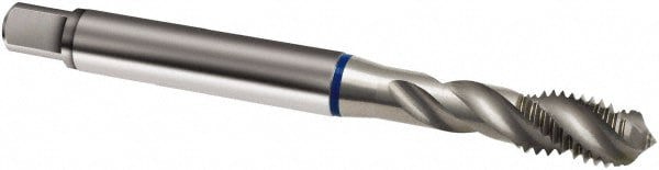 Spiral Flute Tap: M4 x 0.70, Metric, 3 Flute, Modified Bottoming, 6H Class of Fit, Powdered Metal, Bright/Uncoated