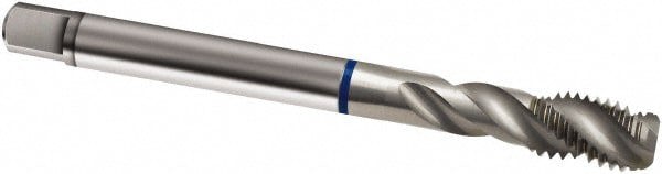 Spiral Flute Tap: M18 x 1.50, Metric Fine, 4 Flute, Modified Bottoming, 6H Class of Fit, Powdered Metal, Bright/Uncoated