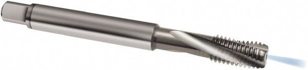 Spiral Flute Tap: M8 x 1.00, Metric Fine, 3 Flute, Modified Bottoming, 6H Class of Fit, Solid Carbide, Bright/Uncoated