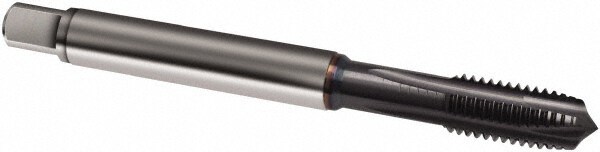 Spiral Flute Tap: M12 x 1.75, Metric, 4 Flute, Plug, 4HX Class of Fit, Powdered Metal, TICN Finish