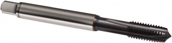 Spiral Point Tap: 3/8-16, UNC, 4 Flutes, Plug, 3BX, Powdered Metal, TiCN Finish