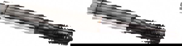 Spiral Point Tap: 3/8-24, UNF, 4 Flutes, Plug, 3BX, Powdered Metal, TiCN Finish