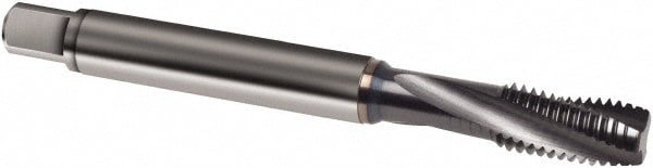 Spiral Flute Tap: #10-24, UNC, 3 Flute, Modified Bottoming, 3BX Class of Fit, Powdered Metal, TICN Finish