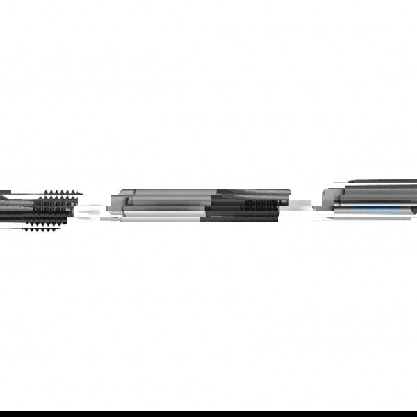 Straight Flute Tap: M5x0.80 Metric, 3 Flutes, Bottoming, 6HX Class of Fit, High Speed Steel, TiCN Coated