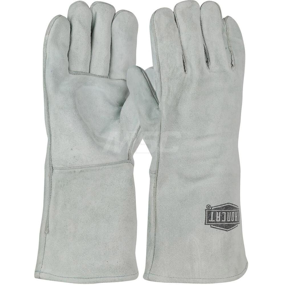 Welding Gloves: Size Large, Uncoated Coated, Split Cowhide Leather, for Steel Mills, Shipyards, Manufacturing, Automotive & Torch Work