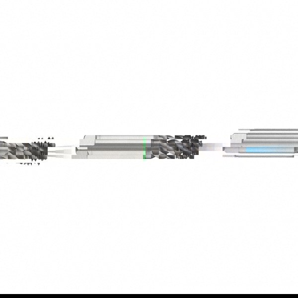 Spiral Flute Tap: M8 x 1.25, Metric, 3 Flute, Modified Bottoming, 6H Class of Fit, High Speed Steel, TICN Finish
