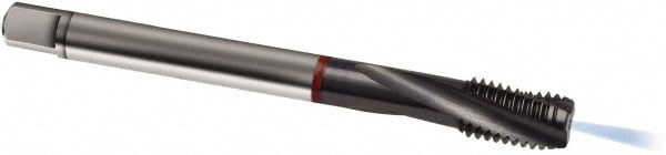 Spiral Flute Tap: M12 x 1.25, Metric Fine, 4 Flute, Modified Bottoming, 6HX Class of Fit, Cobalt, TICN Finish