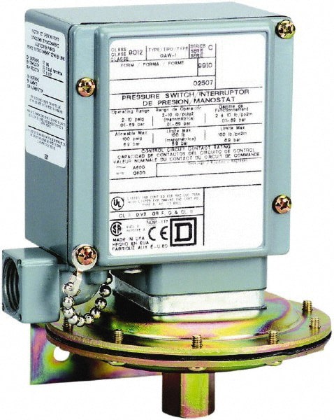 4, 13 and 4X NEMA Rated, SPDT-DB, 0.2 to 10 psig, Electromechanical Pressure and Level Switch