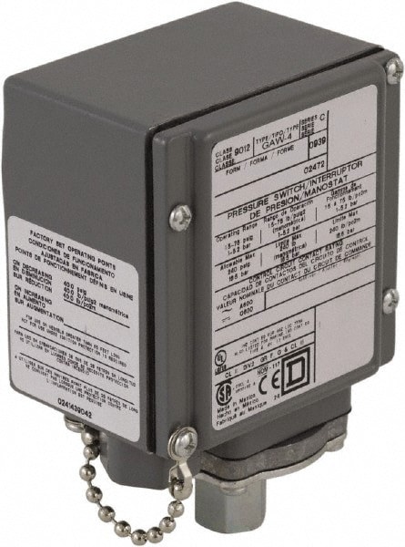 4, 13 and 4X NEMA Rated, SPDT-DB, 1.5 to 75 psig, Electromechanical Pressure and Level Switch