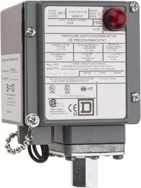 4, 13 and 4X NEMA Rated, SPDT-DB, 3 to 150 psig, Electromechanical Pressure and Level Switch