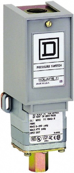 1 NEMA Rated, SPDT, 1.5 to 75 psig, Electromechanical Pressure and Level Switch