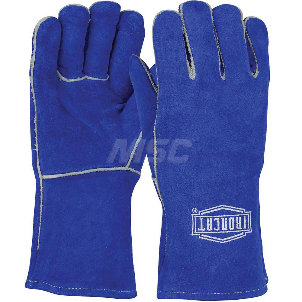 Welding Gloves: Size Large, Uncoated, Split Cowhide Leather, Stick Welding Application
