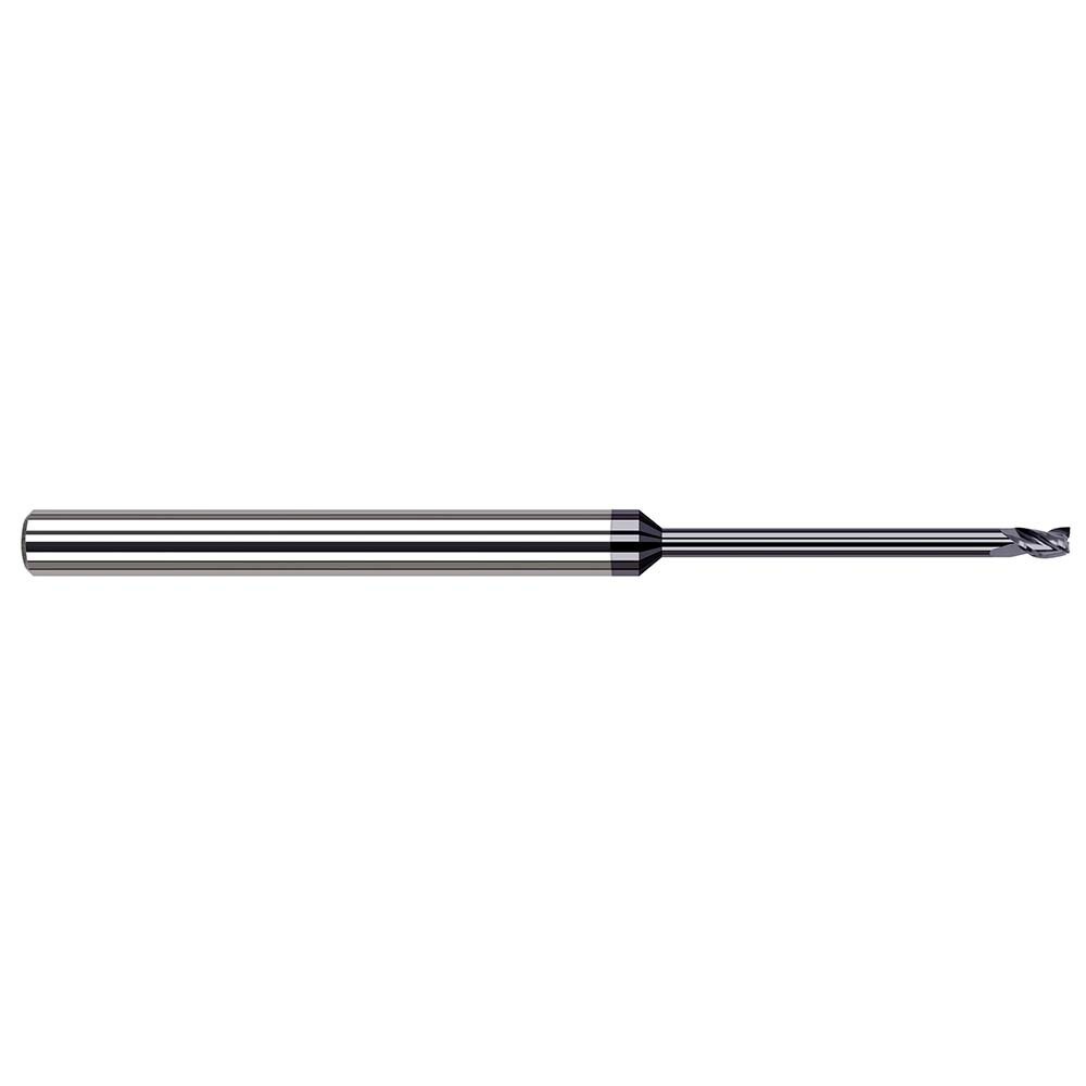 Square End Mill: 1/16'' Dia, 3/32'' LOC, 1/8'' Shank Dia, 2-1/2'' OAL, 3 Flutes, Solid Carbide