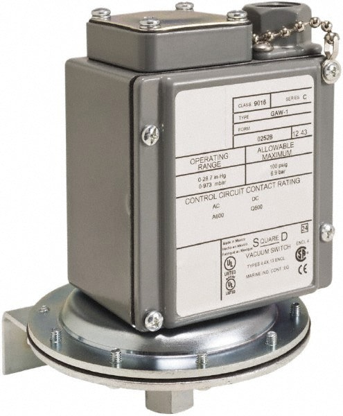 4, 13 and 4X NEMA Rated, DPDT, 1 to 40 psi, Vacuum Switch Pressure and Level Switch