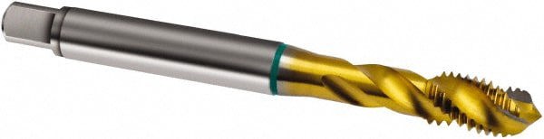 Spiral Flute Tap: #12-24, UNC, 3 Flute, Modified Bottoming, 2B Class of Fit, Cobalt, TiN Finish