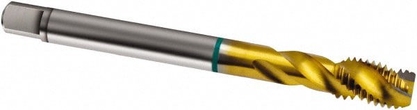 Spiral Flute Tap: 7/8-14, UNF, 4 Flute, Modified Bottoming, 2B Class of Fit, Cobalt, TiN Finish