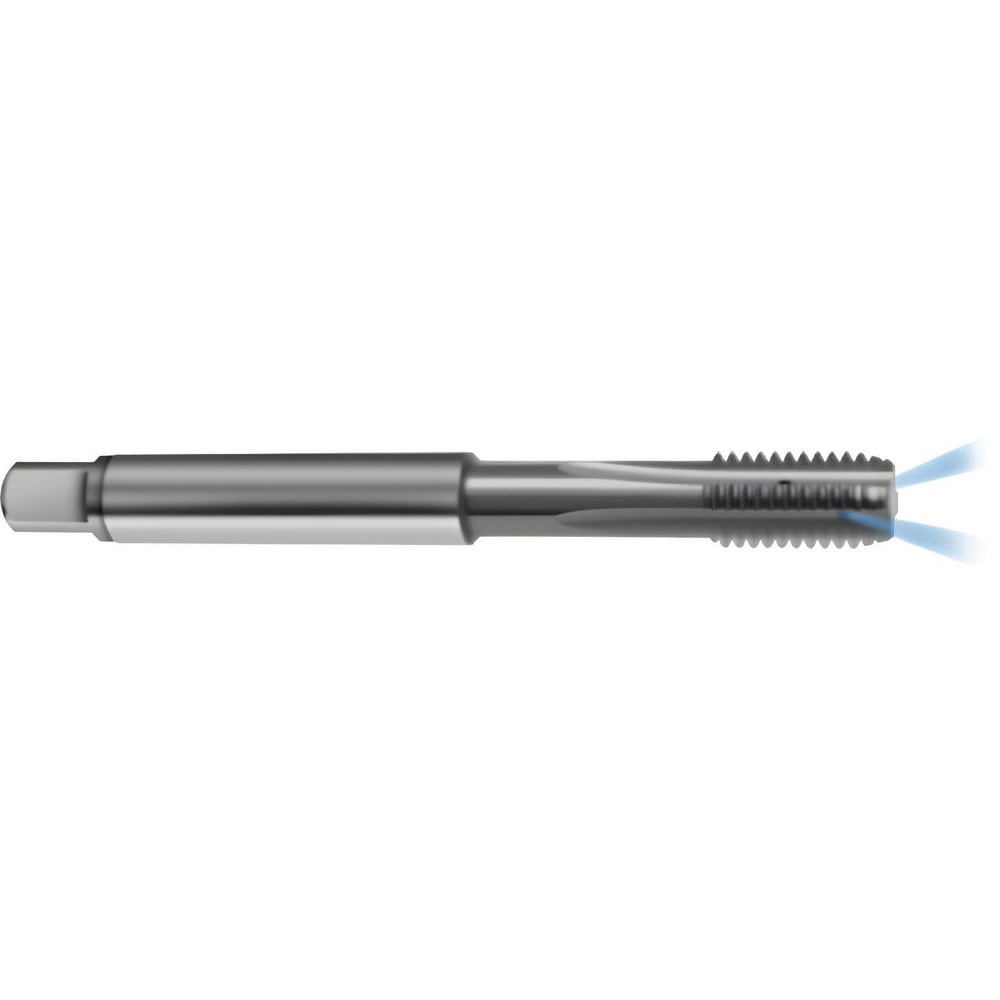 Straight Flute Tap: M6x1 Metric, 4 Flute, Modified Bottoming Chamfer, 6H Class of Fit, Solid Carbide, Bright/Uncoated Finish