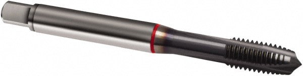 Spiral Point Tap: M2.2x0.45 Metric, 3 Flutes, Plug, 6H Class of Fit, Cobalt, TiCN Coated
