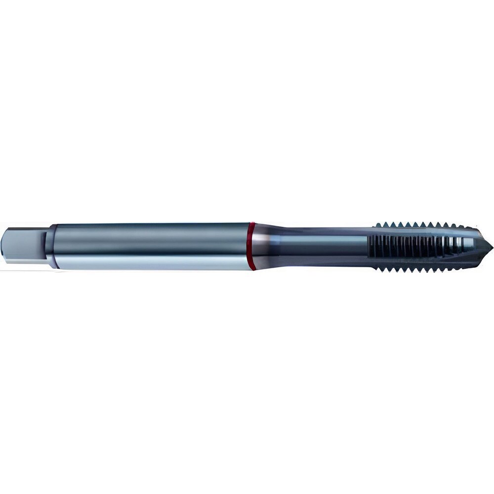 Spiral Point Tap: M8x1.25 Metric, 3 Flutes, Plug Chamfer, 6H Class of Fit, High-Speed Steel-E, TiCN Coated