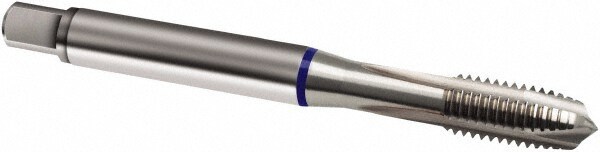 Spiral Point Tap: 3/8-16, UNC, 3 Flutes, Plug, 2B, Cobalt, Bright Finish