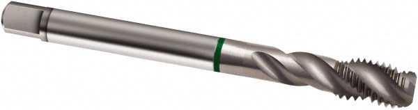 Spiral Flute Tap: M18 x 1.50, Metric Fine, 4 Flute, Modified Bottoming, 6H Class of Fit, Cobalt, Bright/Uncoated