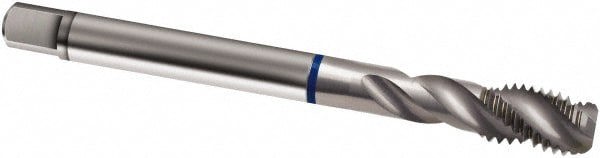 Spiral Flute Tap: 7/16-20, UNF, 3 Flute, Modified Bottoming, 2B Class of Fit, Cobalt, Bright/Uncoated