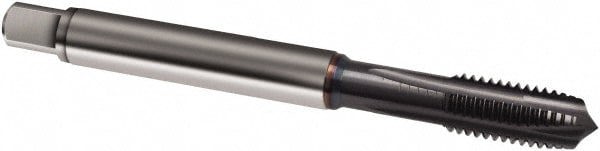 Spiral Point Tap: M5 x 0.8, Metric, 3 Flutes, Plug, 6H, Powdered Metal, TiCN Finish