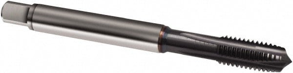 Spiral Point Tap: 1/4-20, UNC, 3 Flutes, Plug, 2B, Powdered Metal, TiCN Finish