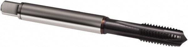 Spiral Point Tap: 5/16-24, UNF, 4 Flutes, Plug, 2B, Powdered Metal, TiCN Finish