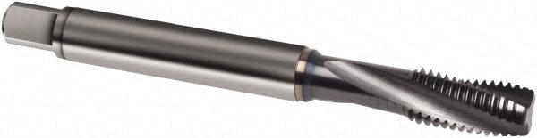 Spiral Flute Tap: M5x0.8, Metric, 3 Flute, Modified Bottoming, 6H Class of Fit, Powdered Metal, TiCN Finish