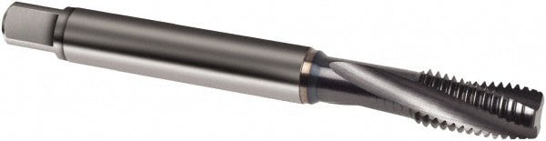 Spiral Flute Tap: M6 x 0.75, Metric Fine, 3 Flute, Modified Bottoming, 6H Class of Fit, Powdered Metal, TICN Finish