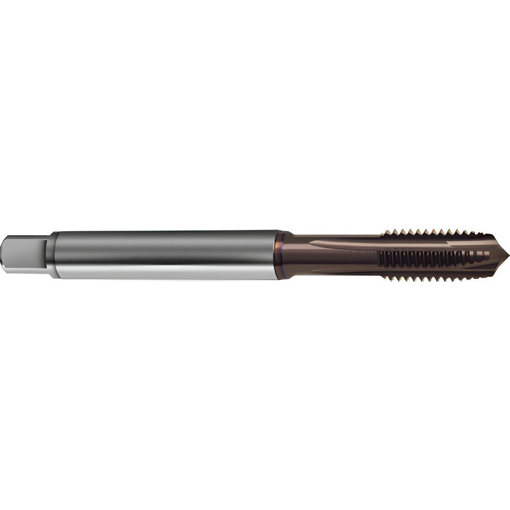 Spiral Point Tap: M10x1 Metric Fine, 4 Flutes, Plug Chamfer, 6HX Class of Fit, High-Speed Steel-E-PM, TiAlN Coated