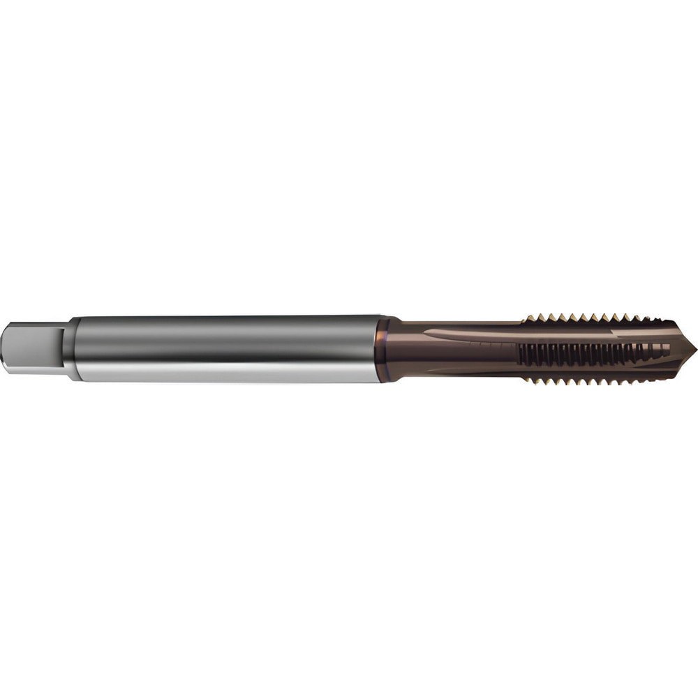Spiral Point Tap: #6-40 UNF, 3 Flutes, Plug Chamfer, 2BX Class of Fit, High-Speed Steel-E-PM, TiAlN Coated